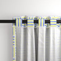  Bold watercolor stripes in striking yellow and blue complementary colors 