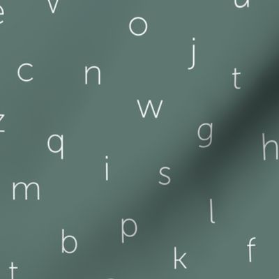 Minimal abc back to school theme alphabet text type design green gray