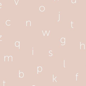 Minimal abc back to school theme alphabet text type design pale misty pink