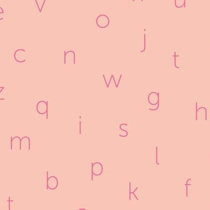 Minimal abc back to school theme alphabet text type design pink coral peach girls