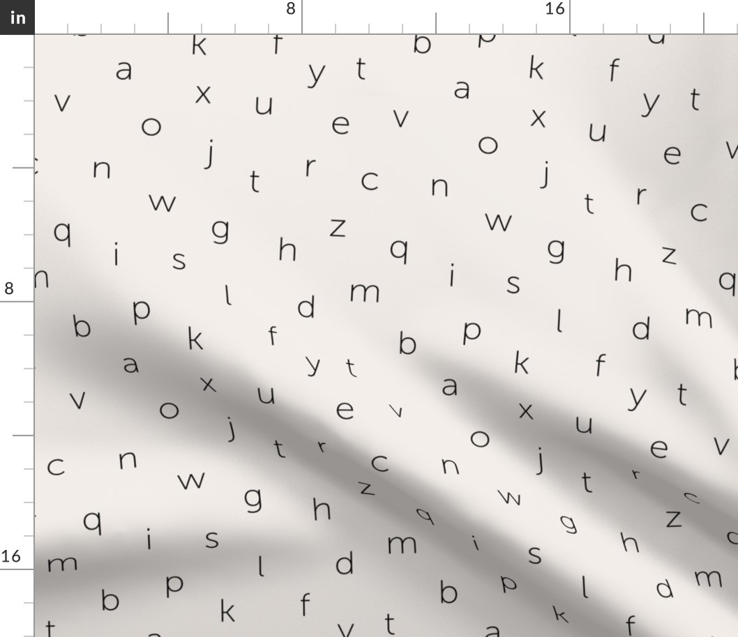 Minimal abc back to school theme alphabet text type design gender neutral monochrome off white black