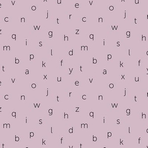 Minimal abc back to school theme alphabet text type design mauve purple lilac SMALL