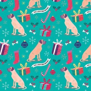 Great Dane Christmas fabric by Mount Vic and Me