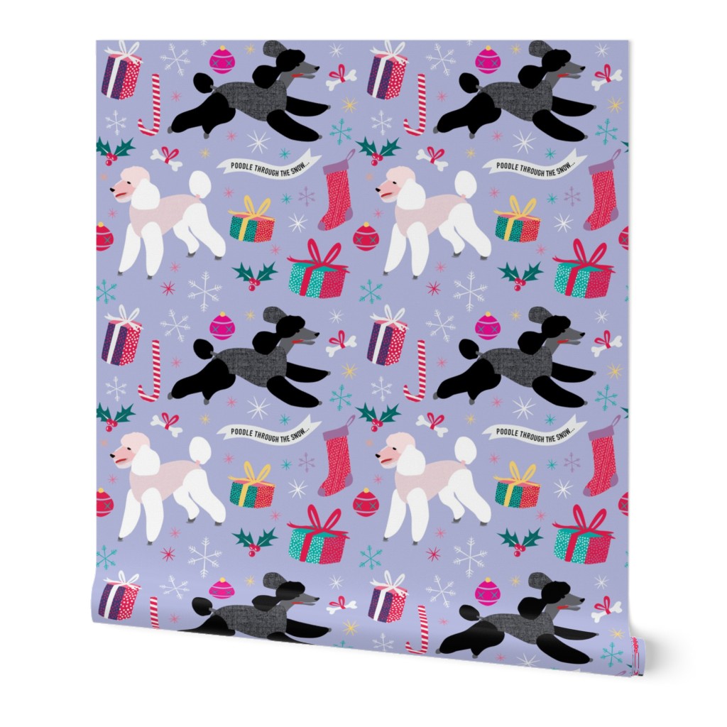 Poodle christmas fabric by Mount Vic and Me