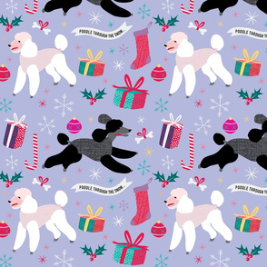 Poodle christmas fabric by Mount Vic and Me