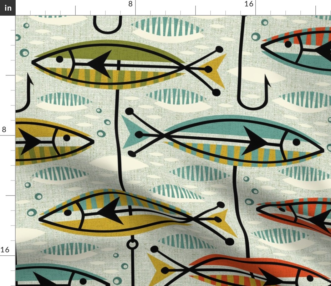  Spoonflower Fabric - Navy Fish Fishing Lures Vintage Lure Hook  Summer Nursery Printed on Petal Signature Cotton Fabric by The Yard -  Sewing Quilting Apparel Crafts Decor