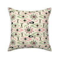 Mid Century Shapes - Pink and Green