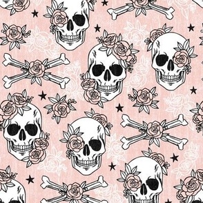 Floral Skull Fabric, Wallpaper and Home Decor