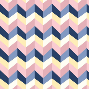 Rose and Blue Colorblock Chevrons