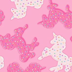 Frosted Unicorn Cookies Pattern on Pink