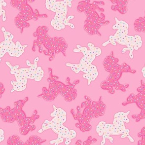 Small Frosted Unicorn Cookies Pattern On Pink
