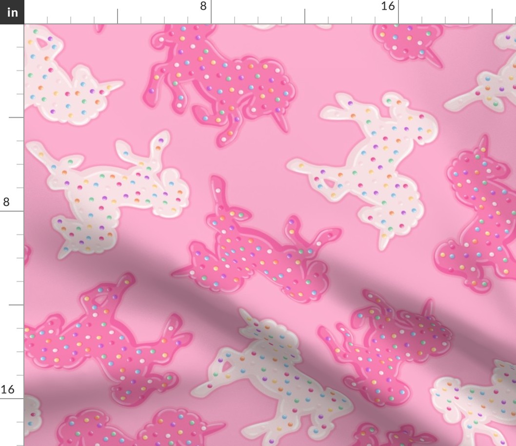 Large Frosted Unicorn Cookies Pattern On Pink