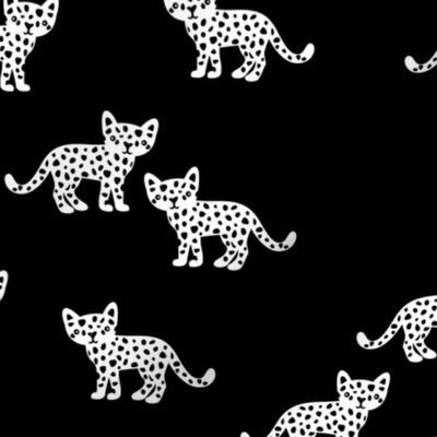 The monochrome minimal leopard baby wild cats gender neutral winter kids design black and white