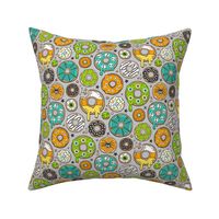 Halloween Donuts Fall Trick or Treat Green Orange on Light Grey