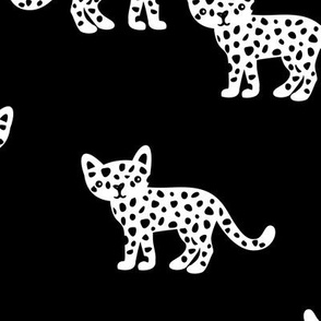 The monochrome minimal leopard baby wild cats gender neutral winter kids design black and white JUMBO