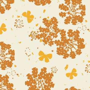 Gold Butterflies on Cream