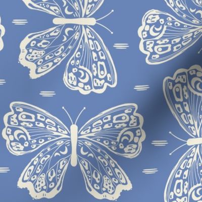 Lacey Butterflies on Periwinkle