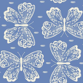 Lacey Butterflies on Periwinkle