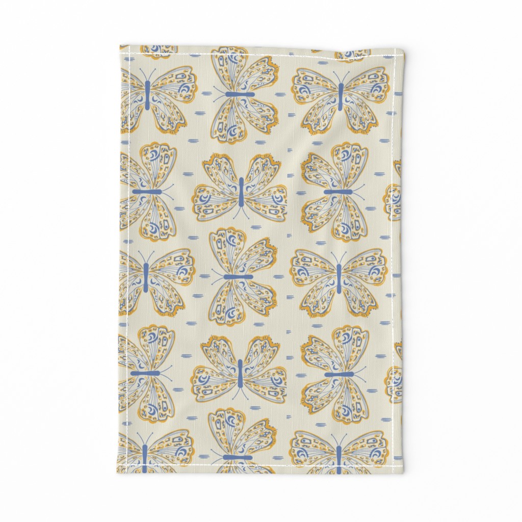 Luna Butterflies, Gold and Periwinkle, Large