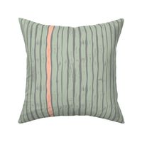 batik stripes green-grey-peach - small scale, vertical