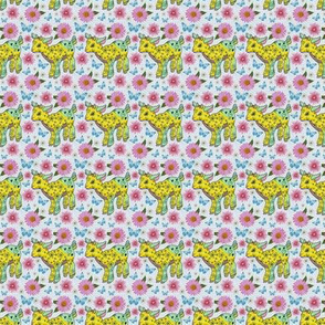 Yellow goats and Pink Daisies