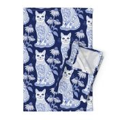 Fancy Feline Blue and White