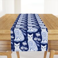 Fancy Feline Blue and White