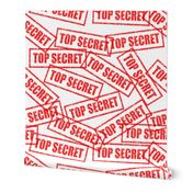 19 top secret security clearance government military authorized classified confidential privacy restricted mysterious privacy rubber stamp red ink pad documents files white background chop grunge distressed words seal pop art culture vintage retro current