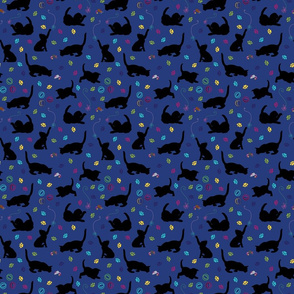 Cat Life Pattern - Blue