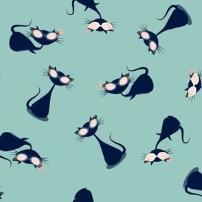 Kitties Retro - Teal