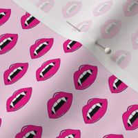 SMALL vampire lips - teeth, lip,  lips, halloween, halloween scary, spooky -pink