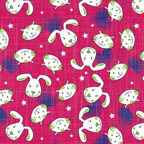 cats ♥ dogs pink-navy