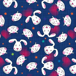 cats ♥ dogs navy-pink