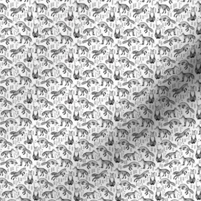TINY - Foxes Fabric // Black and White Nursery baby design by Andrea Lauren 