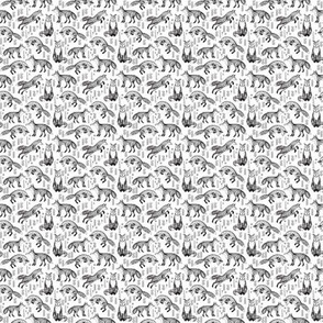 TINY - Foxes Fabric // Black and White Nursery baby design by Andrea Lauren 