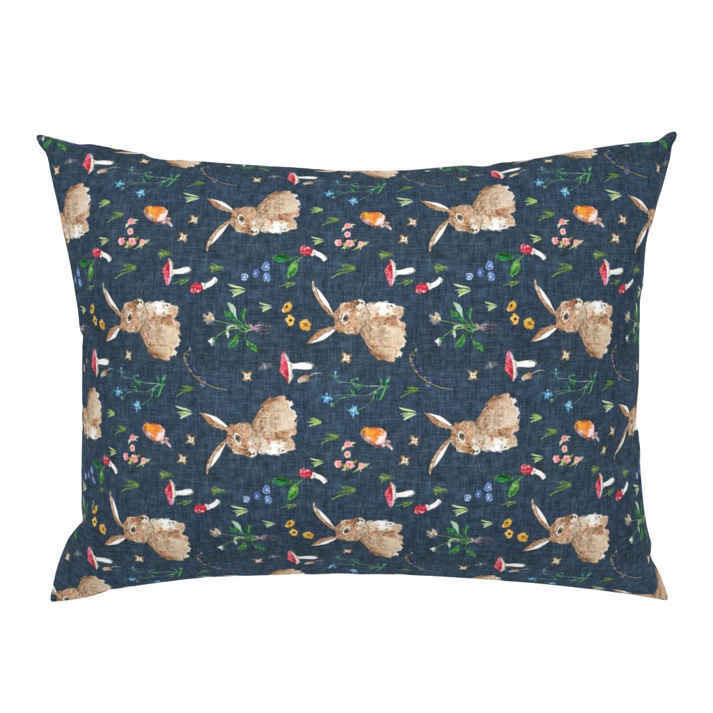 Cottontail Bunny Floral (navy) MED rotated