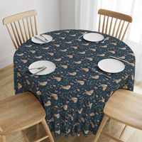 Cottontail Bunny Floral (navy) MED rotated