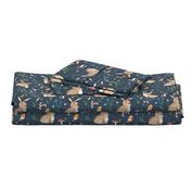 Cottontail Bunny Floral (navy) MED rotated