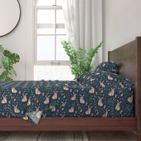 Cottontail Bunny Floral (navy) MED rotated