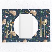 Cottontail Bunny Floral (navy) MED rotated