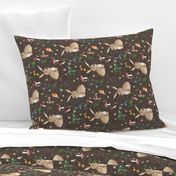 Cottontail Bunny Floral (chocolate) MED rotated 