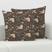 Cottontail Bunny Floral (chocolate) MED rotated 