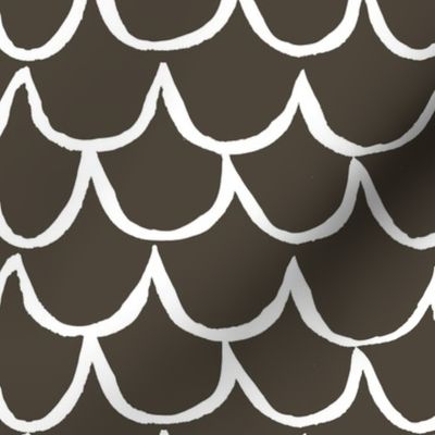 Sea Waves Scallop Pattern //  Charcoal