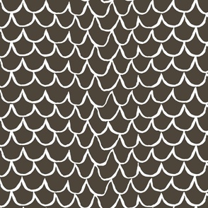 Sea Waves Scallop Pattern //  Charcoal