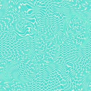 Turquoise (#40e0d0) & Ivory Swirl