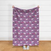 Bull Terrier christmas fabric purple by Mount Vic and Me