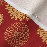 Oriental Blooms (small-scale) // Dark Red