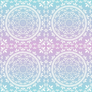 Floral mandala in soft chalky pastel colors 