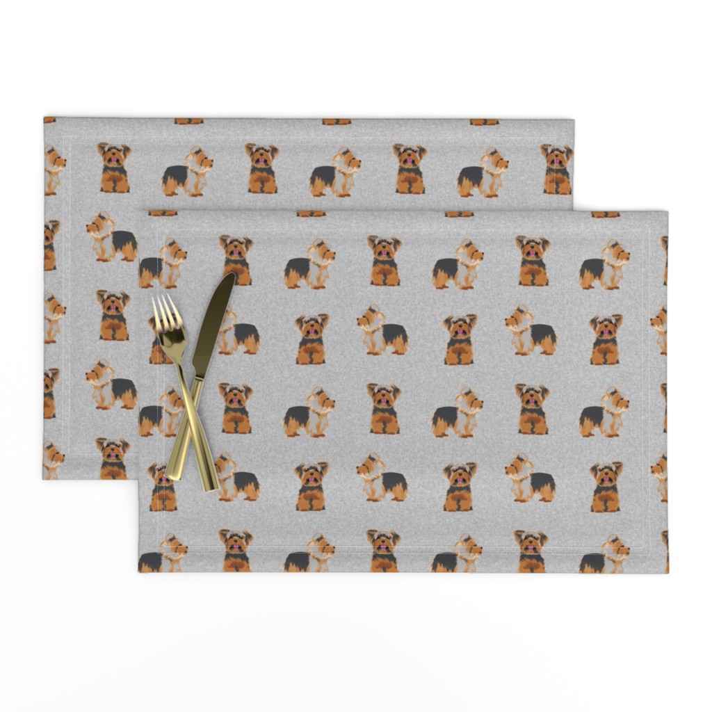 yorkie dog fabric - grey dog fabric, quilt e