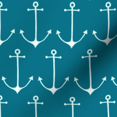 Anchors in dark teal by Pippa Shaw